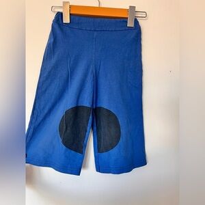 Blue and Black Wide-Leg Pants